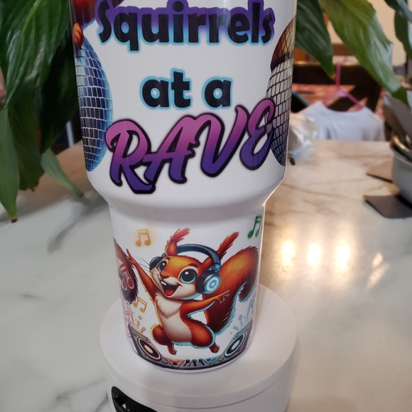 Squirrels at a RAVE 40oz Traveler Tumbler 💜sale - Picture 9 of 17
